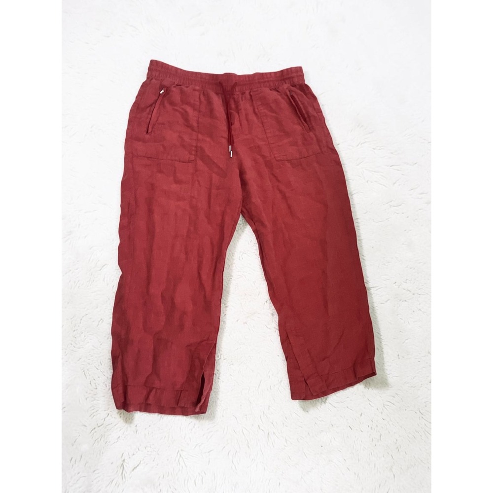 Athleta Linen Drawstring Crop Pants Size 18